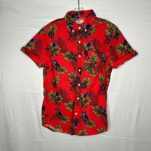 Hollister Red Short Sleeve Hawaiian Shirt